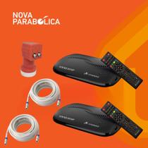 2 Receptores Digital Vx10 Vivensis + Lnbf Duplo + 2 Cabos 15mts cada