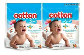 2 Refil Lenços Umedecidos Baby Care Cotton Line 800 Lencos