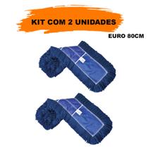 2 Refil Mop Po 80 x 12cm Euro Bralimpia Azul Eletrosttico