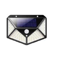 2 Refletor Com Placa Solar Sensor Automático 100leds - ELETROEMODA