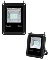 2 Refletor Led 20w Bivolt Ip66 Branco Frio 6000k 2 Refletor Led 20w Bivolt Ip66 Branco Frio 6000k