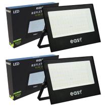 2 Refletor Led Easy 200W Luz Branco Frio 6500K Bivolt 127/220v