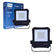 2 Refletor Led Philips 100w 6500k Fria Philips Bivolt IP65