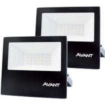2 Refletor Led Slim30 Luz Branca 6500k Bivolt 30w Prova de Água Comércio Avant