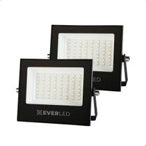 2 Refletor Slim 100w Holofote Prova D'agua Luz Branco Frio 2 Refletor Slim 100w Holofote Prova D'agua Luz Branco Frio