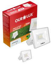 2 Refletores De Led Branco 20w 6500k Ourolux Bivolt 2 Refletores De Led Branco 20w 6500k Ourolux Bivolt