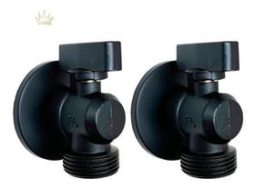 2 Registro Maquina Lavar Torneira Esfera Metal Preto Potenza - Preto