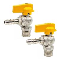 2 Registros Gás Esfera Angular 1/2 Bico Mangueira Mamadeira 3/8