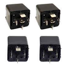 2 Reles Auxiliar 4 Pinos 12v Automotivo e 2 Rele 5 Pinos Com Suporte Universal 40a