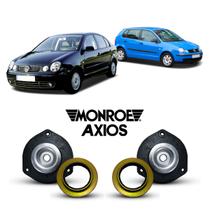 2 Reparo Coxim Original Axios + Rolamento Amortecedor Dianteiro Volkswagen Polo 2002 2003 2004 2005 2006