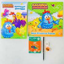 2 Revistas Infantis Galinha Pintadinha Com Kit Lápis