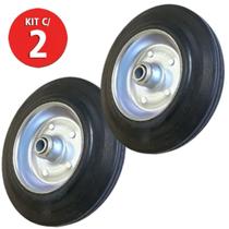 2 Roda Borracha Maciça 8 Polegada Rolamento Rolete Beltools
