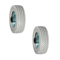 2 Roda Maciça Pu 6X2 Eixo 5/8 Rolete Ajax Cinza