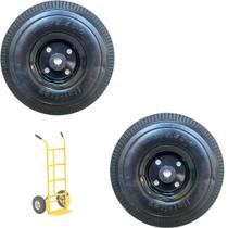 2 Roda Pneu Maciço 4.10 3.50X4 Com Rolete Carrinho de Carga 2 Roda Pneu Maciço 4.10 3.50X4 Com Rolete Carrinho de Carga