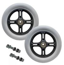 2 Rodas Dianteira Aro 6 Prolife Cinza Para Cadeira de Rodas