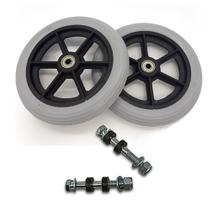 2 Rodas Dianteira Aro 7 Maciça Cinza Para Cadeira De Rodas Ortobras Jaguaribe Prolife E Outras