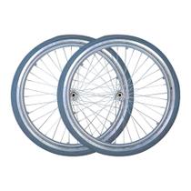 2 Rodas Em Alumínio P/ Cadeira De R. Com Pneu Inf Eixo Fixo