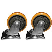 2 rodas p Móveis 5'' ferro/poliuretano s Freio Placa Giratór