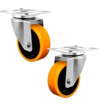 2 Rodinha Com Base Borracha Forte Peso 170kg