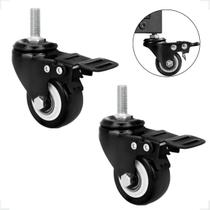 2 Rodinhas Rodízio Antirisco Com Trava Roda Reforçada 200kg