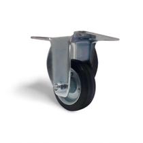 2 Rodizio Borracha 3 Pol. Placa Fixa Rolamento Rolete