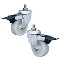 2 Rodizio gir. 3 Pol. Industrial Espiga Freio Roda Nylon