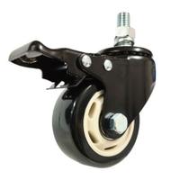 2 Rodizio giratório 3 pol. Com parafuso e freio Preto 70kg cada