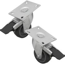 2 Rodízio Giratório 3 Polegadas com Freio Easy Lock Alta Durabilidade e Piso Protegido