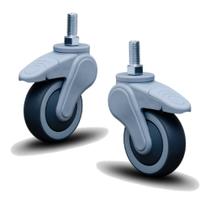 2 Rodizio Giratório Hospitalar 3 Pol. Com Espiga E Freio