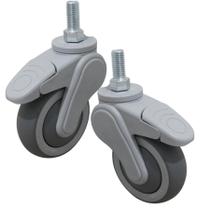 2 Rodízio Giratório Hospitalar Avant 3 Polegadas Colson com Freio Movimentação Silenciosa e Higienização Facilitada