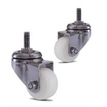 2 Rodizio Inox 2 Pol. Roda Nylon Com Espiga Sem Freio