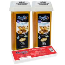 2 Roll-on Cera Depilatória Argan + Papel Depilatório 50 Fls