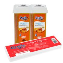 2 Roll-on Cera Depilatória Mel + Papel Depilatório 50 Folhas 2 Roll-on Cera Depilatória Mel + Papel Depilatório 50 Folhas