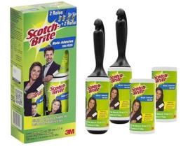 2 Rolo Adesivo Tira Pelo Scotchbrite 3m Roupa Sofa + 2 Refil