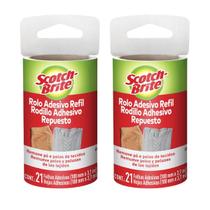 2 Rolo Adesivo Tira Pelo Scotchbrite 3M Roupa Sofa + 2 Refil