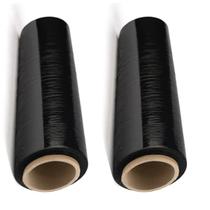 2 Rolo Bobina Filme Stretch Preto 25Mix50Cmx300M 3K Resisten