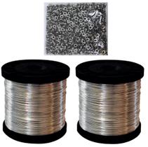 2 Rolo De Arame Aço Inox + 1000 Ilhos Para Apicultura