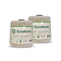 2 Rolos Barbante EuroRoma CRU n8 - 1kg