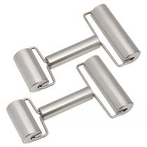 2 Rolos Duplo Para Massa Aço Inox 18 Cm