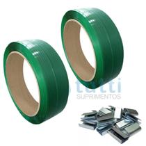 2 Rolos Fita PET 16mm x4kg 1KG Selo Metálico 16mm