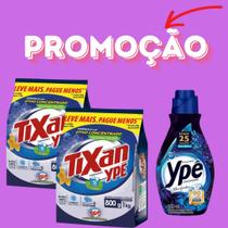 2 Sabão em Pó Tixan 800g +1 Amaciante de Roupas Concentrado Ype 500ml