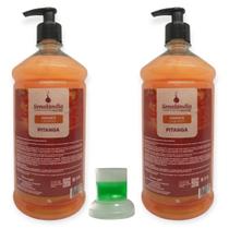 2 Sabonete Líquido 1 Litro Grande Pitanga Cheiroso Hidratante Antialérgico Senalândia - Envio Já