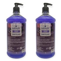 2 Sabonete Líquido 1 Litro Grosso Orquídea Jabuticaba Erva Doce Pitanga Açai Flor Algodão - Envio Já