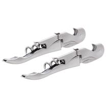 2 Saca Rolhas Inox para Vinho 11cm 2 Estágios Lyor Profissional Abridor Manual
