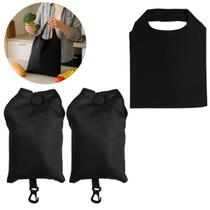2 Sacolas Dobrável Poliéster 58x38cm Bolsa Reutilizável