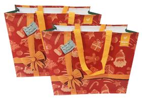 2 Sacolas Tamanho Grande de Ráfia 39X44X22Cm Natal Presente B4U 2 Sacolas Tamanho Grande de Ráfia 39X44X22Cm Natal Presente B4U