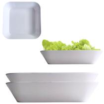 2 Saladeiras Branca Pote Bowl Melamina Plástico Tigela 20cm