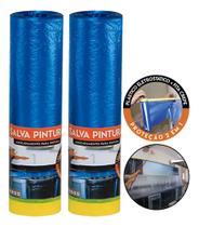 2 Salva Pintura 140cm X 20m Revestimento Com Fita - Salvabras