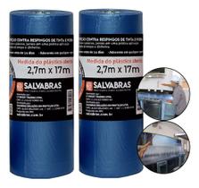 2 Salva Pintura 2,70m X 17m Revestimento Sem Fita Salvabras