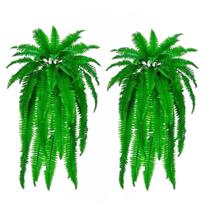 2 Samambaias Artificiais com 95 cm de Altura Plantas Flores Permanentes Decorações Realismo Idênticas as Naturais